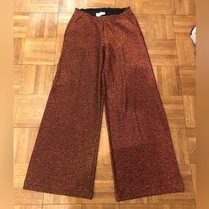 Just Female size small wide leg copper metallic pants